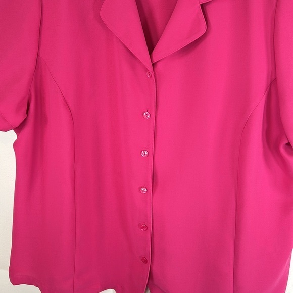 Liz Baker Woman Princess Cut Dressy Button Up Women’s Size 24W Pink Blouse - Picture 3 of 12